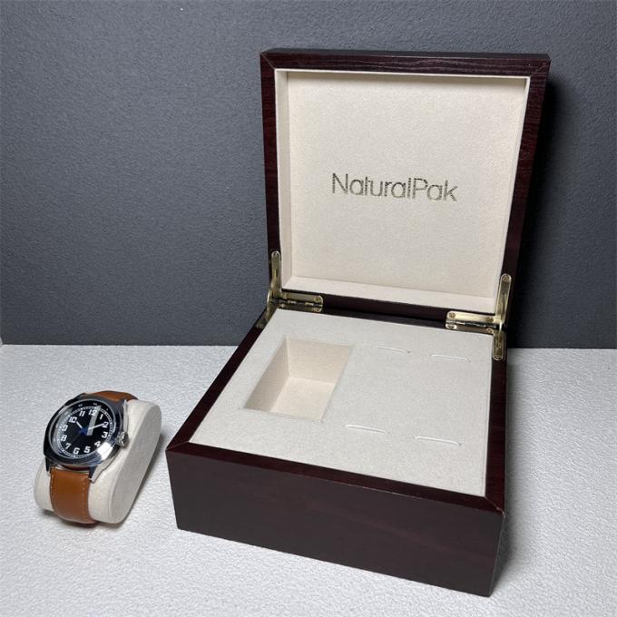 Kundenspezifisches rotes Luxusholz-Papierverpackenkasten für Uhr-Uhr-Satz-Geschenk