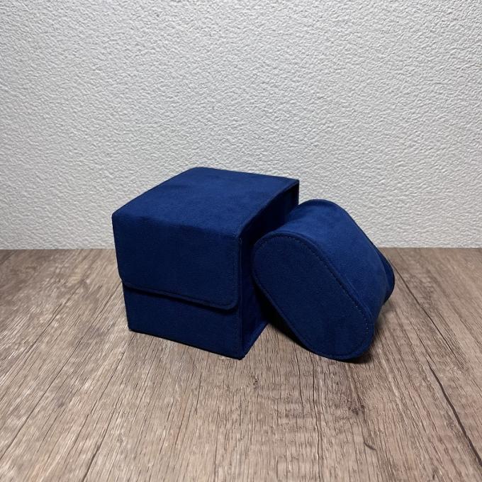 Spezielles blaues Großhandelsveloursleder-Verpackenkasten für Uhr-Uhr-Satz-Bügel