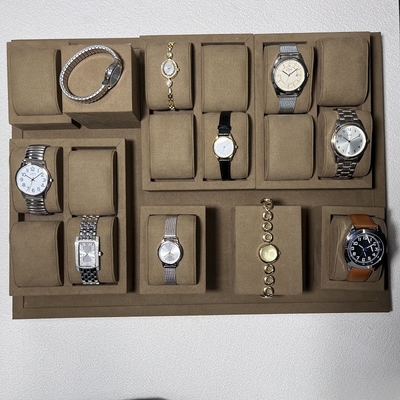 Kaffee-Farbluxusuhr-Anzeigen-Rechteck-hölzerner Uhr-Satz-Kasten