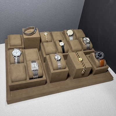 Kaffee-Farbluxusuhr-Anzeigen-Rechteck-hölzerner Uhr-Satz-Kasten