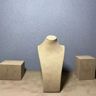 ROHS-Mannequin-Fehlschlag-Schmuck-Anzeigen-Kaffee Microfiber-Halsketten-Stand-Anzeigen
