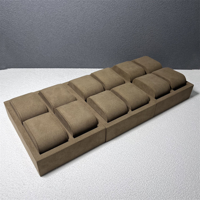 Schlitz Microfiber der Kaffee-Farbe12 Luxusuhr Schmuck-Uhr-Organisator anzeigen