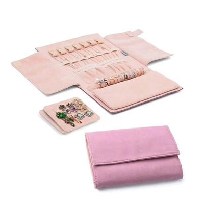 Siebdruck-Reise-Schmuck-Organisator Roll Women Microfabric falten Schmuck-Organisator zusammen