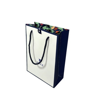 Kundengebundene Logo White Blue Jewellery Handbags-Papiergeschenk-Tasche für das Einkaufen