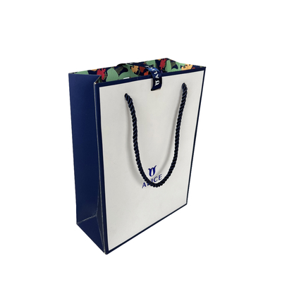 Kundengebundene Logo White Blue Jewellery Handbags-Papiergeschenk-Tasche für das Einkaufen