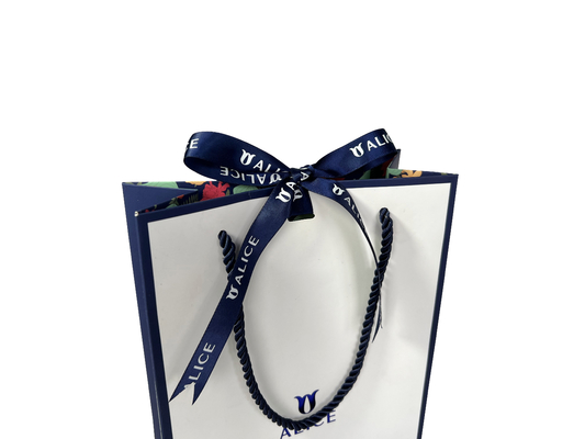 Kundengebundene Logo White Blue Jewellery Handbags-Papiergeschenk-Tasche für das Einkaufen