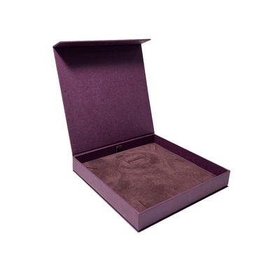 Weißer Ärmel-purpurroter Papier-Magnet-Verpackenkasten-Quadrat-Uhr-Geschenkbox für ihn