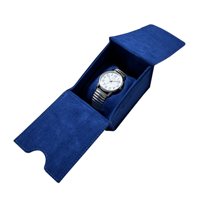 Spezielles blaues Veloursleder-Luxusuhr-Anzeige