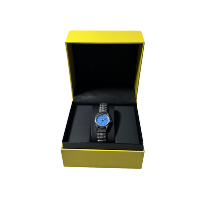 Gelbe schwarze einzelne Uhr-Kasten-kundenspezifische Luxusuhr-Verpackenkasten mit Ordnung