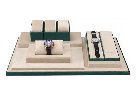 Kontrast-Farbgrüne Sahnesamt-Uhr Tray With Roll Pillow