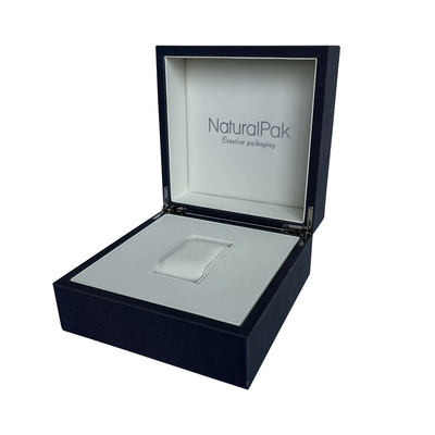 Sahne-hölzerne Armbanduhr-Verpackenkasten PUs prägte Logo Watch Box For Men