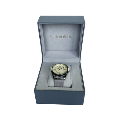 Hellblauer Uhr-Halter prägte Logo Watch And Bracelet Box