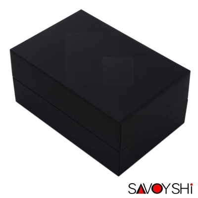 Schwarze Kunstleder-Geschenk-Verpackungs-Kasten-Manschettenknopf-Kästen, die mit Gummiband verpacken