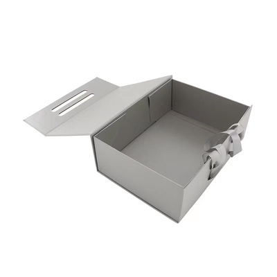 Silberne kleine Geschenkbox Grey Luxury Folding Gift Boxes-Soems Pappmit langem Streifen