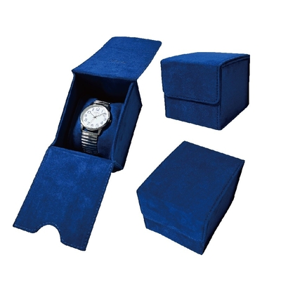 Spezielles blaues Veloursleder-Luxusuhr-Anzeige