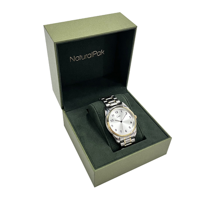 Velvet Luxury Watch Packaging Box mit Goldrahmen