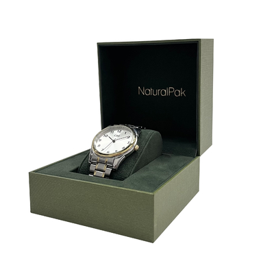 Velvet Luxury Watch Packaging Box mit Goldrahmen