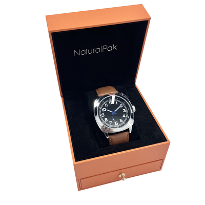 Luxus-Armbanduhr-Verpackungsboxen mit Schublade / Goldknopf