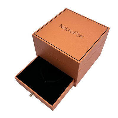 Luxus-Armbanduhr-Verpackungsboxen mit Schublade / Goldknopf