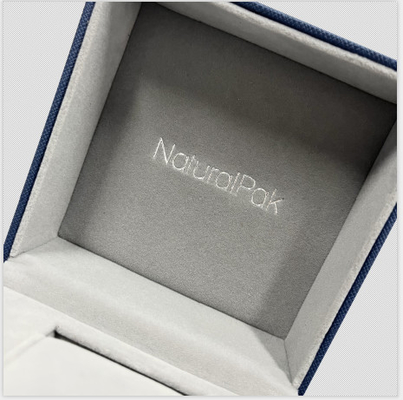 BLAUE Kissen-Luxusuhr-Verpackenkasten Grey Velvet Inside ROLLEN PUs H