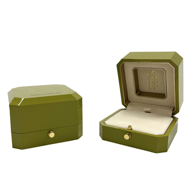 Grüner Spray malte Ring Luxury Jewelry Case With-Achteck-Form