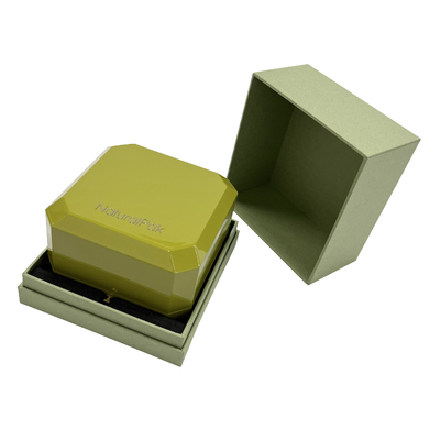Grüner Spray malte Ring Luxury Jewelry Case With-Achteck-Form