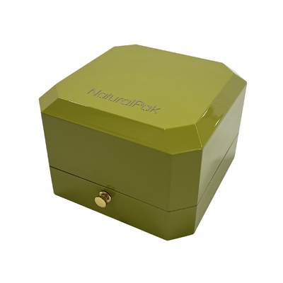 Grüner Spray malte Ring Luxury Jewelry Case With-Achteck-Form