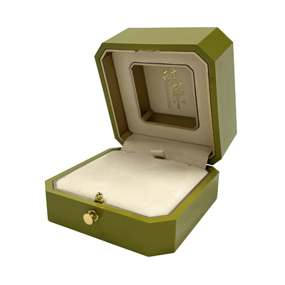 Grüner Spray malte Ring Luxury Jewelry Case With-Achteck-Form
