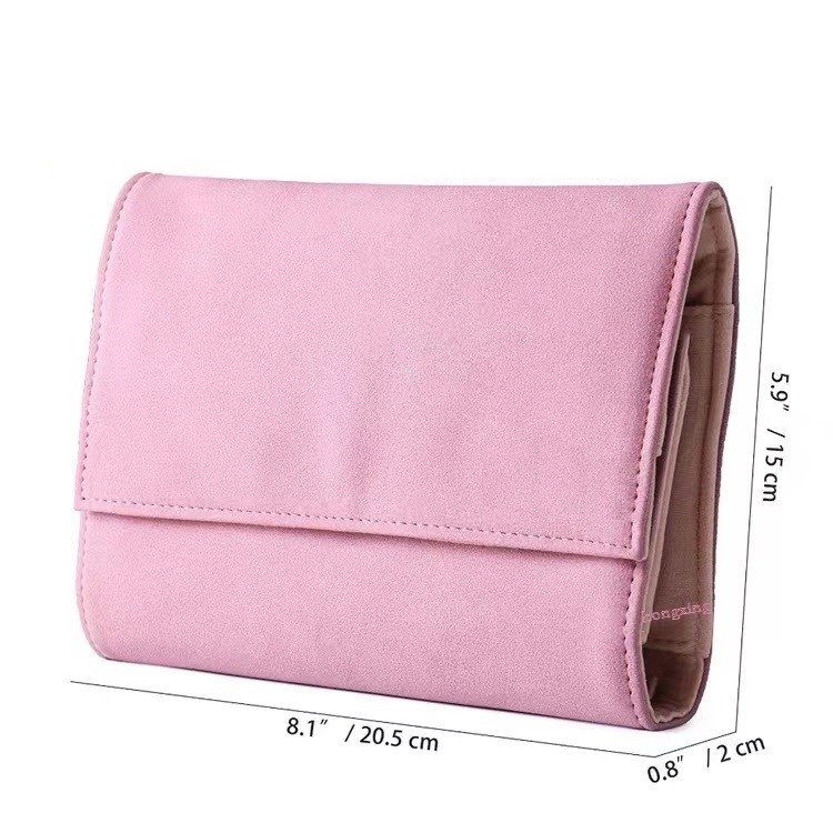 Siebdruck-Reise-Schmuck-Organisator Roll Women Microfabric falten Schmuck-Organisator zusammen