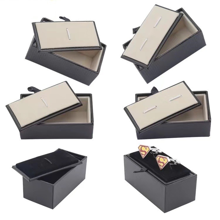70*35*30mm Zug-Manschettenknopf-Geschenkbox des Satin-einer und zwei für Schmuck